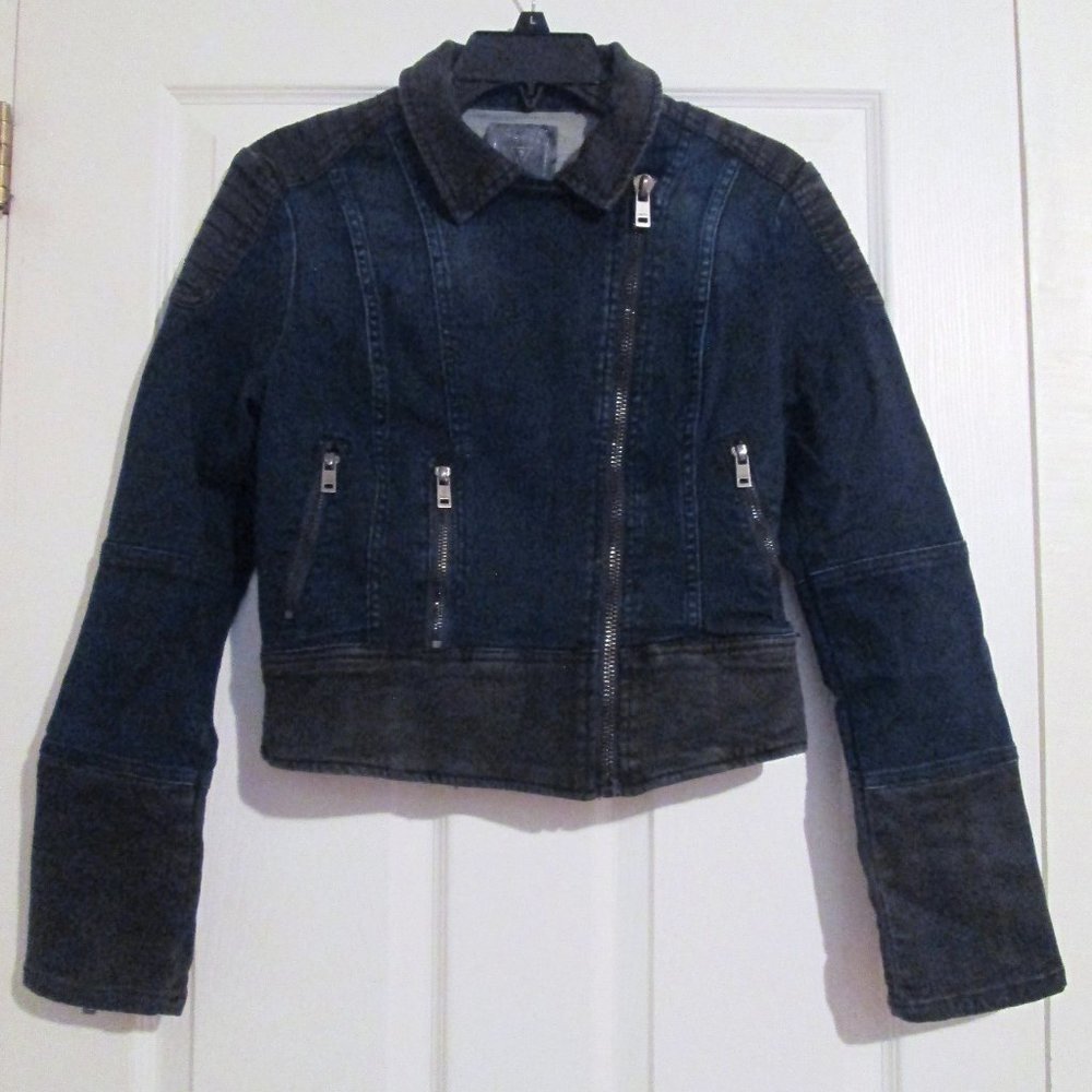Guess Wasteland Moto Jacket Faux Leather Zippers S